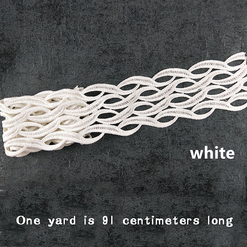 width 8.5CM gold black white water soluble embroidery lace trim ribbon fabric garment accessories JB66