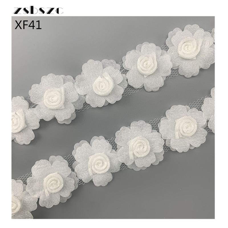 24 flowers 3.5cm high quality Organza chiffon 3D flower wedding headdress clothes accessories DIY handmade flowers XF41