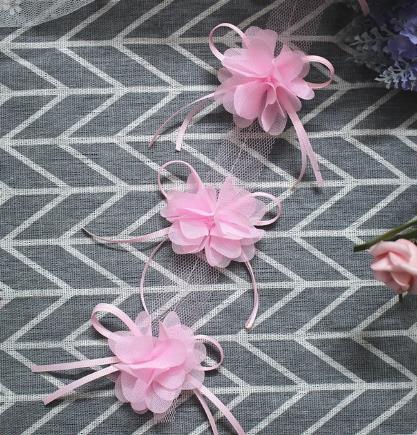 2 yards New butterfly ribbon 6cm chiffon 3D flowers clothing wedding dress headdress DIY accessories XF16