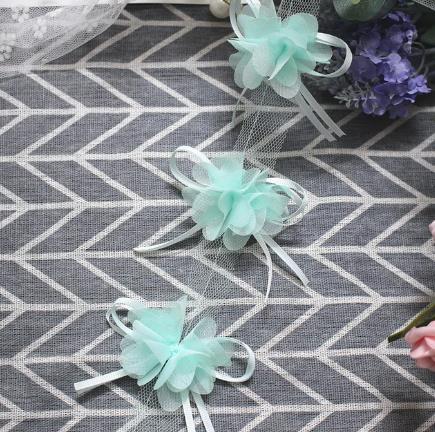 2 yards New butterfly ribbon 6cm chiffon 3D flowers clothing wedding dress headdress DIY accessories XF16