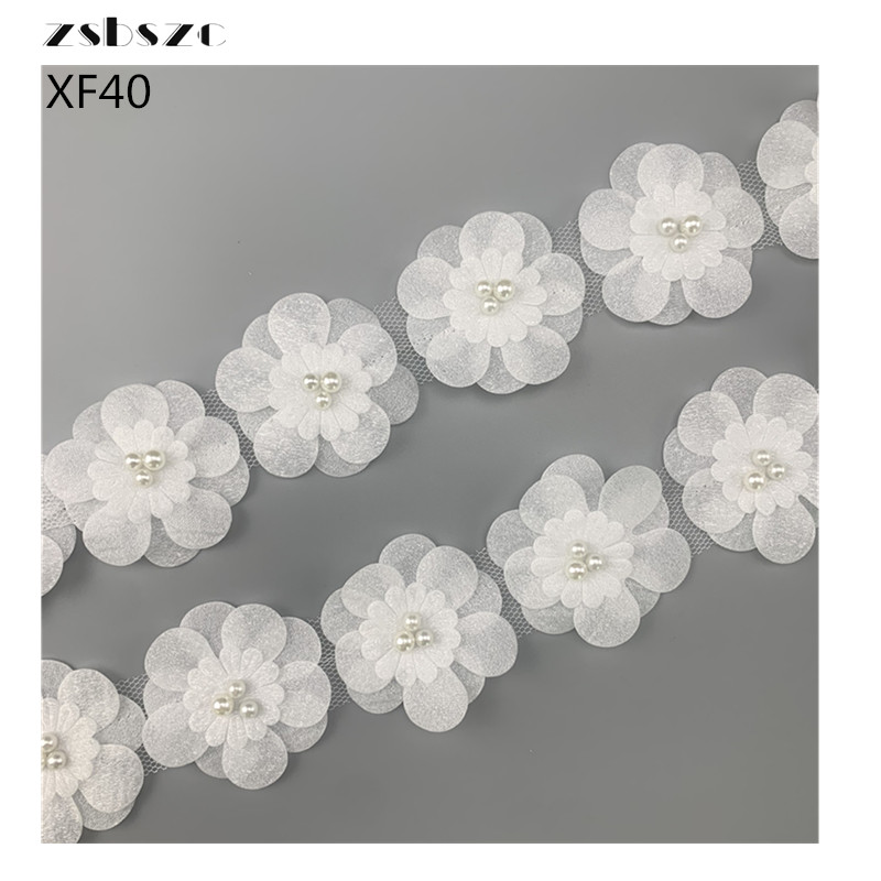 20 flowers 4.5cm high quality Organza chiffon 3D flower wedding headdress clothes accessories DIY handmade flowers XF40