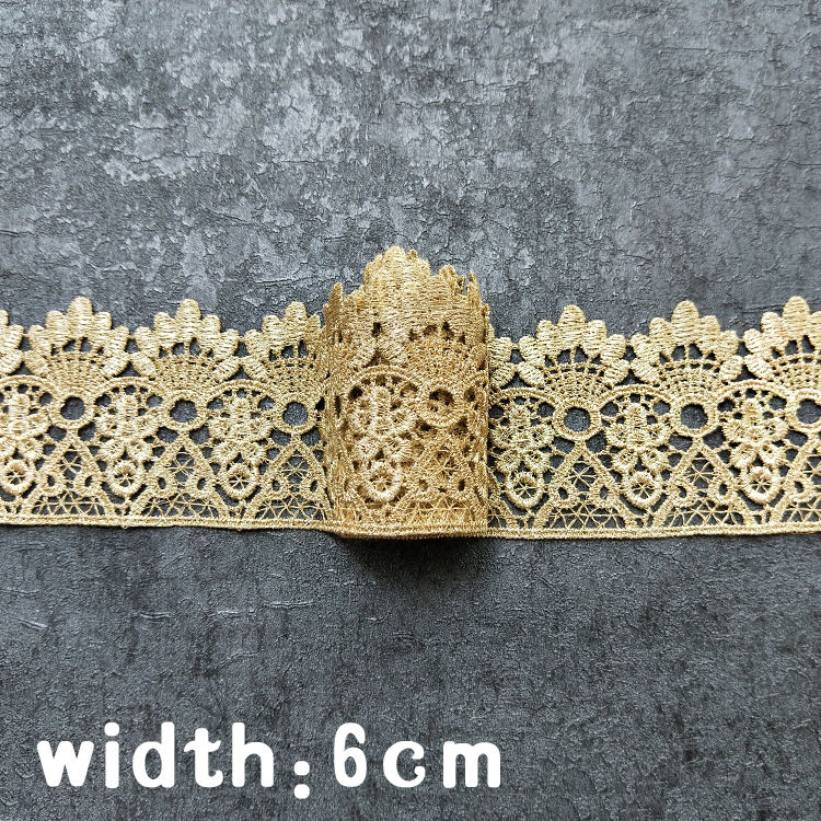fashion venise silver gold Crown gear water soluble embroidery hollow lace fabric lace necklace hair accessories lace trim JB19