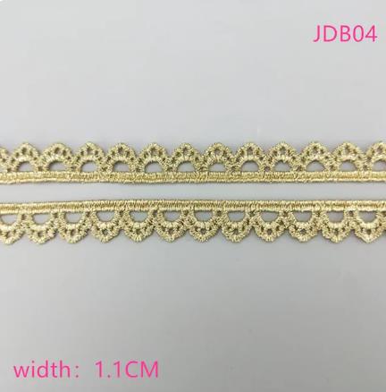 2 yards Width 0.6-3CM High quality sewn gold lace trim braid lace DIY garment accessories skirt cutout embroidery lace   JDB01-11