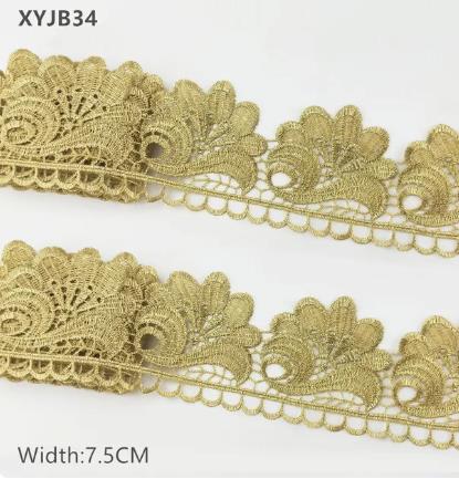 2y gold lace DIY lolita garment accessories sewing lace trim width 1.2-12CM the queen dress wedding lace material  XYJB01 -XYJB36