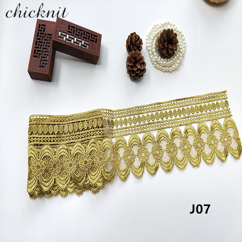 new Beautiful guipure Golden lace trim for sewing Window curtains Lace excipient  J07-08