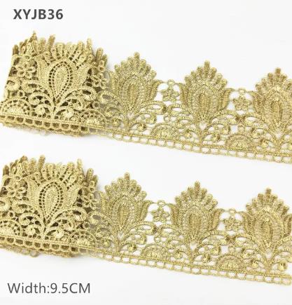 2y gold lace DIY lolita garment accessories sewing lace trim width 1.2-12CM the queen dress wedding lace material  XYJB01 -XYJB36
