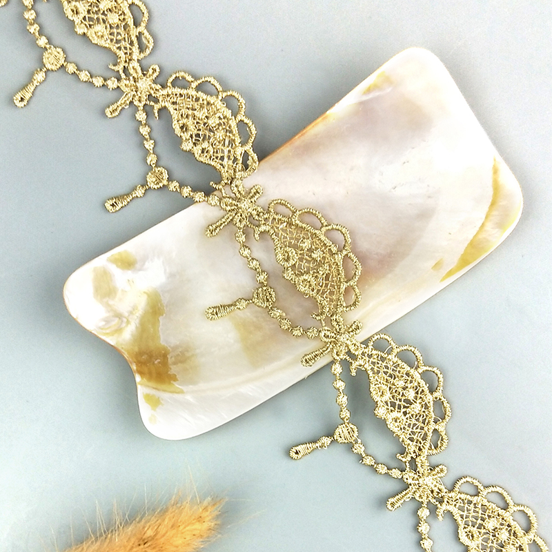 2 yards Width 4CM sewn golden lace trim lolita lace DIY tassel garment accessories macrame embroidery lace JB111