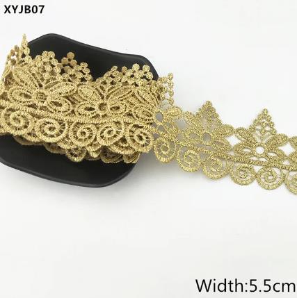 2y gold lace DIY lolita garment accessories sewing lace trim width 1.2-12CM the queen dress wedding lace material  XYJB01 -XYJB36