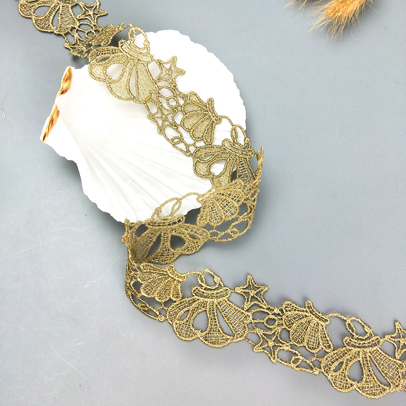 2 yards Width 4CM sewn golden lace trim lolita lace DIY tassel garment accessories macrame embroidery lace JB112