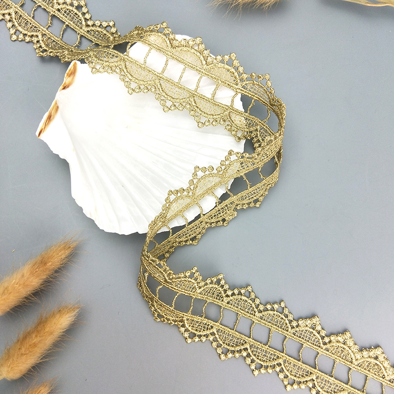 2 yards Width 4CM sewn golden lace trim lolita lace DIY tassel garment accessories macrame embroidery lace JB110