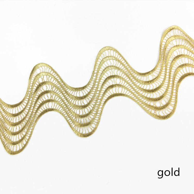 wide 200mm fashion silver golden Metal thread guipure lace trim for sewing supplies lace garment Headscarf decoration JB73