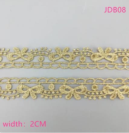 2 yards Width 0.6-3CM High quality sewn gold lace trim braid lace DIY garment accessories skirt cutout embroidery lace   JDB01-11