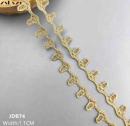 zsbszc hot 2yards Width 0.6-1.8CM sewn gold lace trim braid lace DIY garment accessories macrame embroidery lace JDB69-78