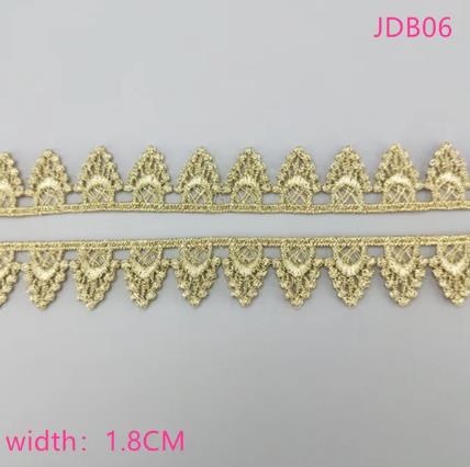 2 yards Width 0.6-3CM High quality sewn gold lace trim braid lace DIY garment accessories skirt cutout embroidery lace   JDB01-11