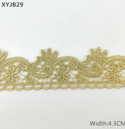 2y gold lace DIY lolita garment accessories sewing lace trim width 1.2-12CM the queen dress wedding lace material  XYJB01 -XYJB36