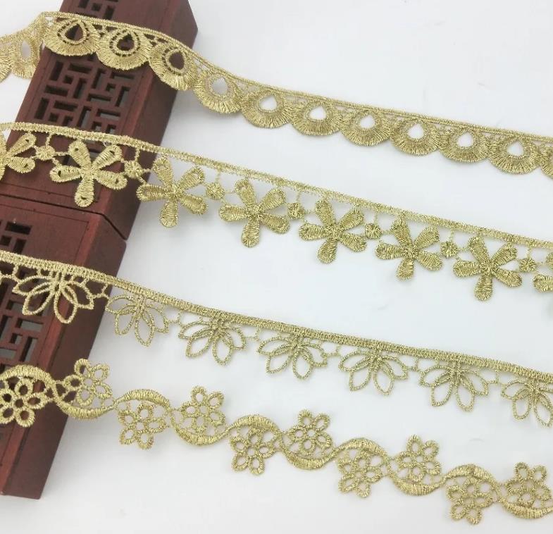 2 yard width gold lace DIY lolita garment accessories sewing edge trim wedding lace lace material the queen dress XYJB14-17
