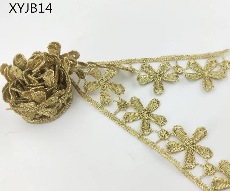 2 yard width gold lace DIY lolita garment accessories sewing edge trim wedding lace lace material the queen dress XYJB14-17