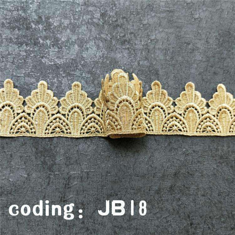 2 yards gold water soluble embroidery lace fabric lace necklace hair accessories lace trim LP-JB18