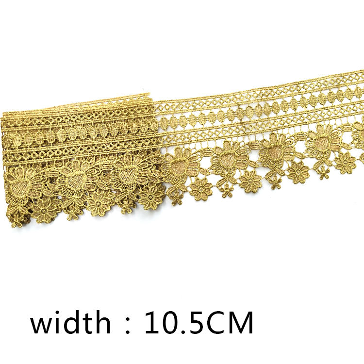Fashion sun flower leaf Gold lace trim Embroidered for clothes Accessories sewing craft J01-06