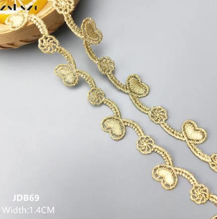 zsbszc hot 2yards Width 0.6-1.8CM sewn gold lace trim braid lace DIY garment accessories macrame embroidery lace JDB69-78