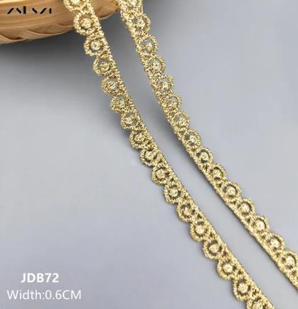 zsbszc hot 2yards Width 0.6-1.8CM sewn gold lace trim braid lace DIY garment accessories macrame embroidery lace JDB69-78