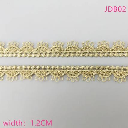 2 yards Width 0.6-3CM High quality sewn gold lace trim braid lace DIY garment accessories skirt cutout embroidery lace   JDB01-11