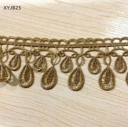 2y gold lace DIY lolita garment accessories sewing lace trim width 1.2-12CM the queen dress wedding lace material  XYJB01 -XYJB36