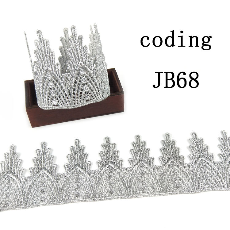 CHICKNIT wide70mm Fashion gold silver embroidery lace crown trimmings for sewing fabric accessories JB68