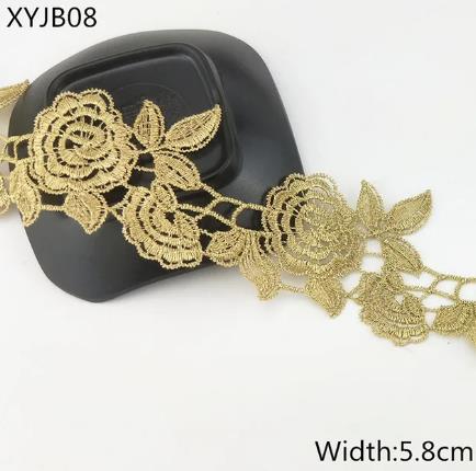 2y gold lace DIY lolita garment accessories sewing lace trim width 1.2-12CM the queen dress wedding lace material  XYJB01 -XYJB36
