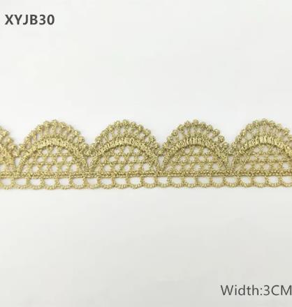 2y gold lace DIY lolita garment accessories sewing lace trim width 1.2-12CM the queen dress wedding lace material  XYJB01 -XYJB36