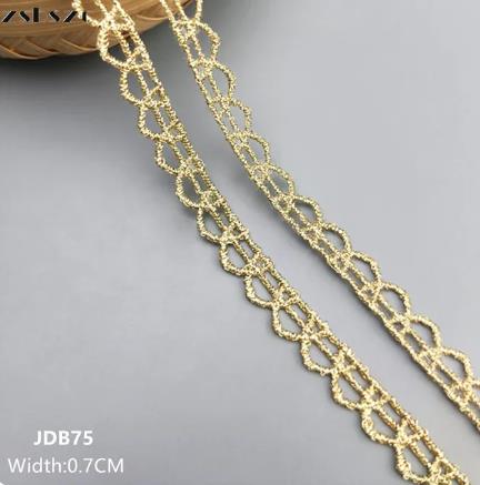 zsbszc hot 2yards Width 0.6-1.8CM sewn gold lace trim braid lace DIY garment accessories macrame embroidery lace JDB69-78
