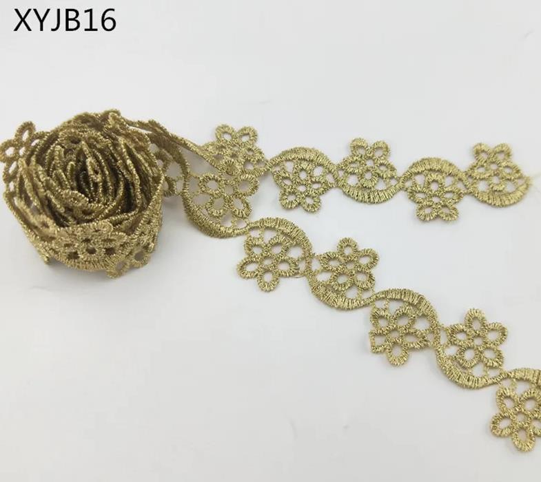 2 yard width gold lace DIY lolita garment accessories sewing edge trim wedding lace lace material the queen dress XYJB14-17
