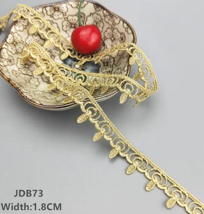 zsbszc hot 2yards Width 0.6-1.8CM sewn gold lace trim braid lace DIY garment accessories macrame embroidery lace JDB69-78