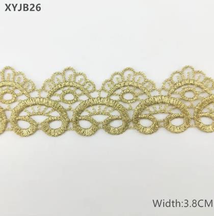2y gold lace DIY lolita garment accessories sewing lace trim width 1.2-12CM the queen dress wedding lace material  XYJB01 -XYJB36