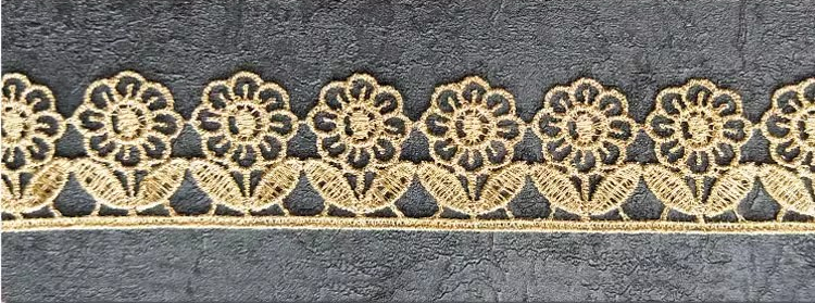 2 yards 3cm width Golden flower lace trim Embroidery lace ribbon Headscarf accessories JB54