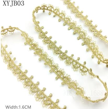 2y gold lace DIY lolita garment accessories sewing lace trim width 1.2-12CM the queen dress wedding lace material  XYJB01 -XYJB36