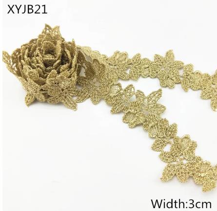 2y gold lace DIY lolita garment accessories sewing lace trim width 1.2-12CM the queen dress wedding lace material  XYJB01 -XYJB36