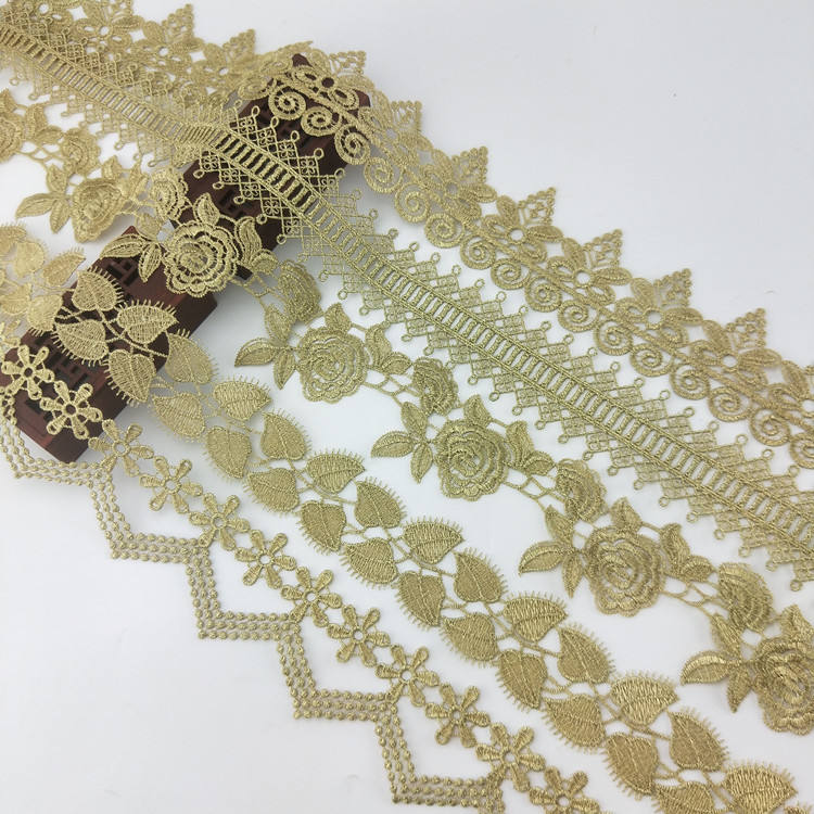 2y gold lace DIY lolita garment accessories sewing lace trim width 1.2-12CM the queen dress wedding lace material  XYJB01 -XYJB36