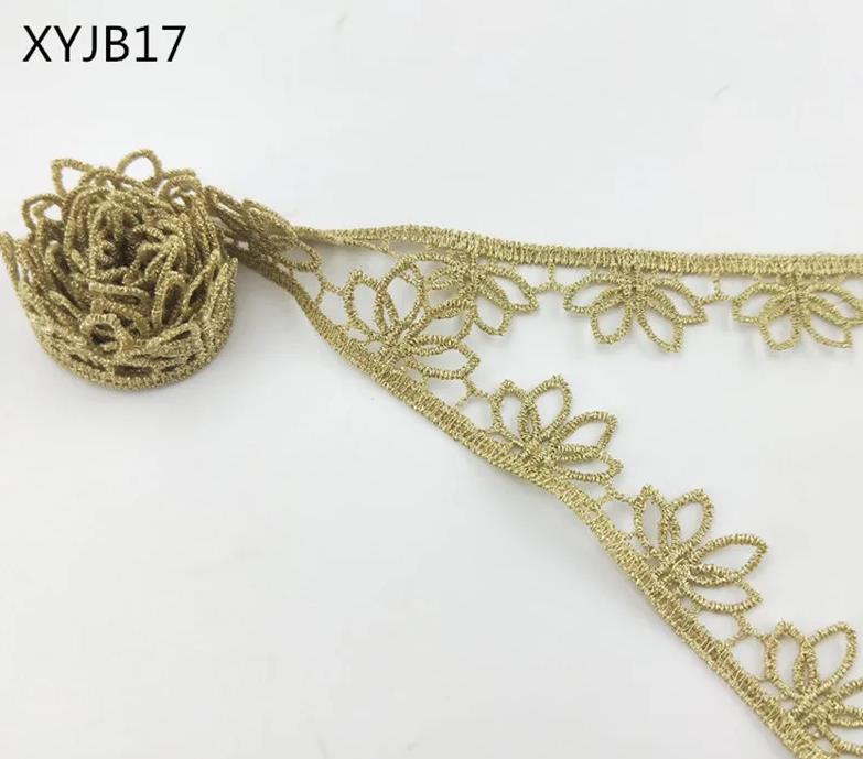 2 yard width gold lace DIY lolita garment accessories sewing edge trim wedding lace lace material the queen dress XYJB14-17