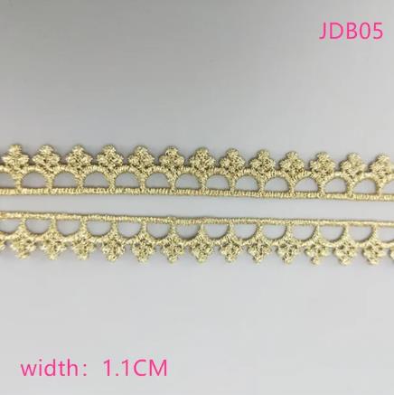 2 yards Width 0.6-3CM High quality sewn gold lace trim braid lace DIY garment accessories skirt cutout embroidery lace   JDB01-11