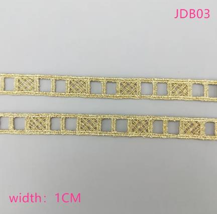 2 yards Width 0.6-3CM High quality sewn gold lace trim braid lace DIY garment accessories skirt cutout embroidery lace   JDB01-11