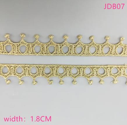 2 yards Width 0.6-3CM High quality sewn gold lace trim braid lace DIY garment accessories skirt cutout embroidery lace   JDB01-11