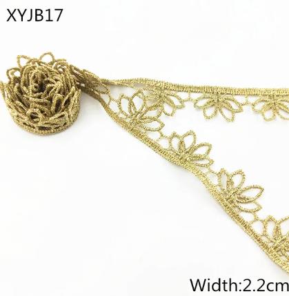 2y gold lace DIY lolita garment accessories sewing lace trim width 1.2-12CM the queen dress wedding lace material  XYJB01 -XYJB36