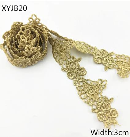 2y gold lace DIY lolita garment accessories sewing lace trim width 1.2-12CM the queen dress wedding lace material  XYJB01 -XYJB36