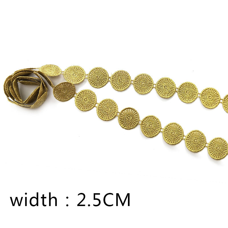 Fashion sun flower leaf Gold lace trim Embroidered for clothes Accessories sewing craft J01-06