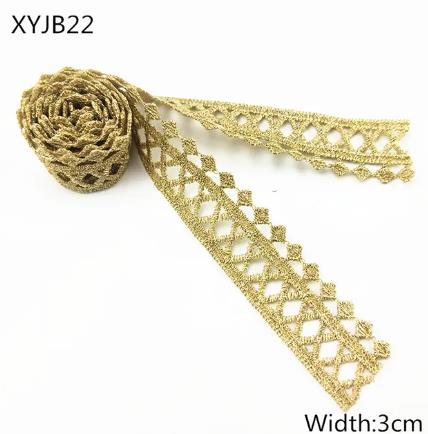2y gold lace DIY lolita garment accessories sewing lace trim width 1.2-12CM the queen dress wedding lace material  XYJB01 -XYJB36