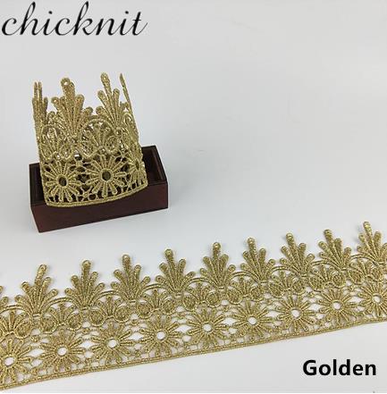 wide70mm  new fashion gold silver embroidery crown lace garment accessories JB69