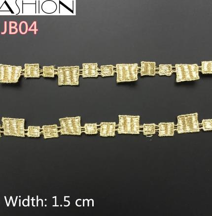 5 yards Width 15mm gold water soluble Lace Fabric,DIY Garment Accessories,Sewing Edge Trim Wedding Lace,Lace Material   LP-JB04