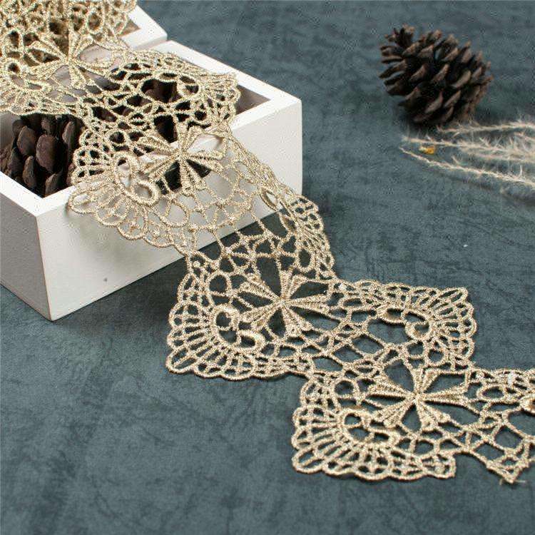 DIY Venice gold Lace trim Garment Accessories Sewing Edge Trim Wedding Lace fabric  Width 108mm   JB11