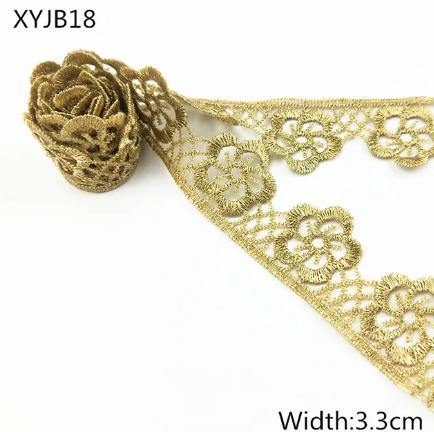2y gold lace DIY lolita garment accessories sewing lace trim width 1.2-12CM the queen dress wedding lace material  XYJB01 -XYJB36